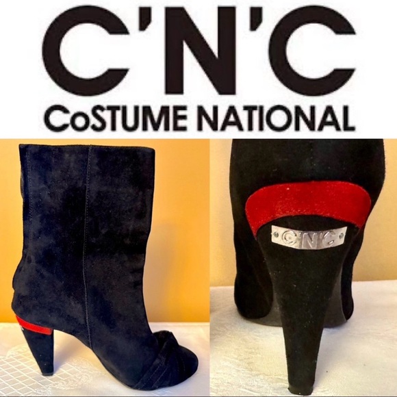 CNC Costume National Black and Red Accents Ankle Boots EU 40 US 9 - Picture 12 of 15